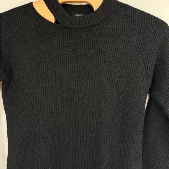 Rails Women's  Ribbed Alexi‎ Cut-Out Rib Knit Black Sweater Size M - Picture 6 of 7
